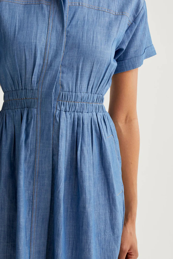 Chambray Midi Shirt Dress
