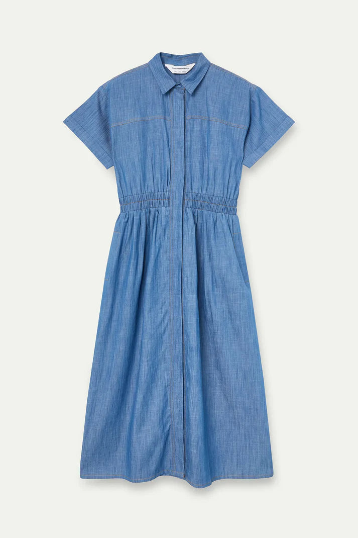 Chambray Midi Shirt Dress