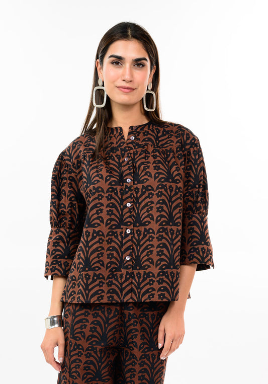 Black Brown Poet Blouse