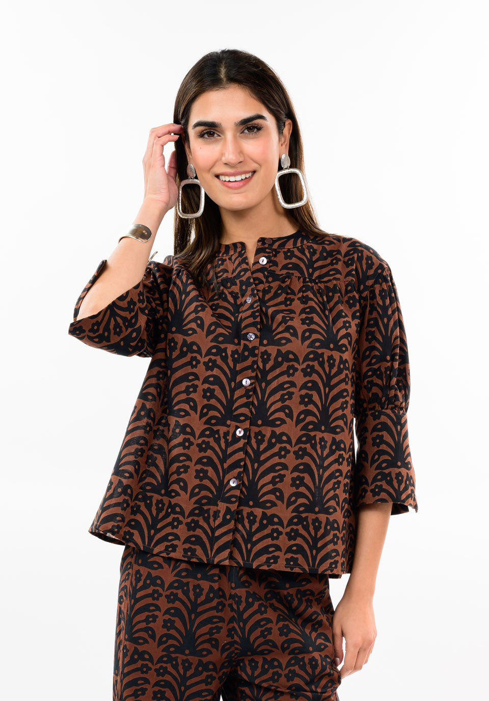 Black Brown Poet Blouse