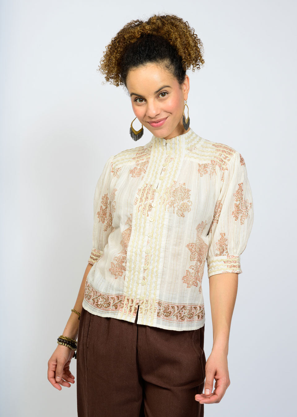 Ivory Metallic Blouse
