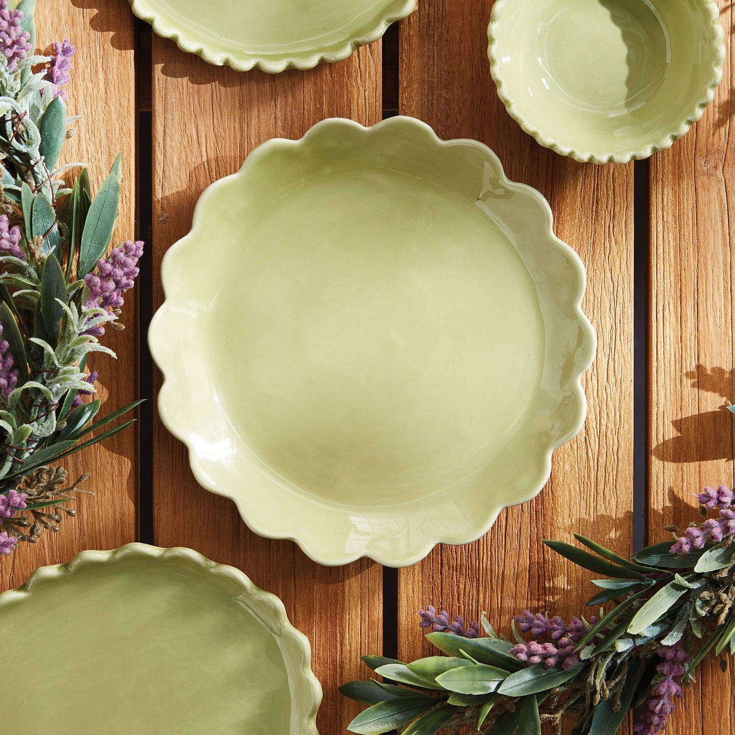Maddie Round Tray, Green