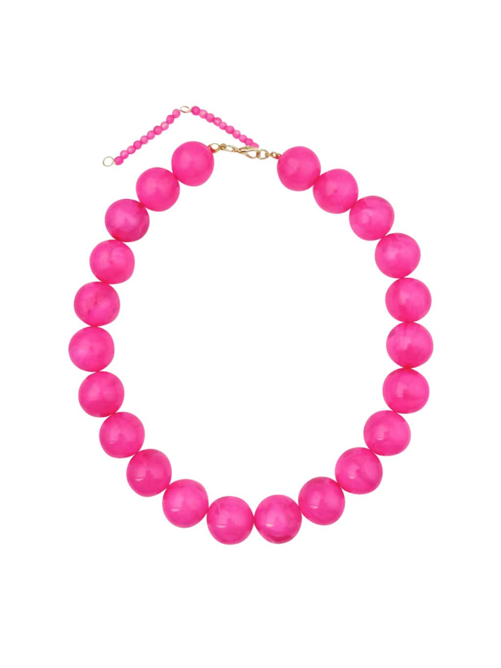 Kameron Chunky Beaded Necklace - Hot Pink