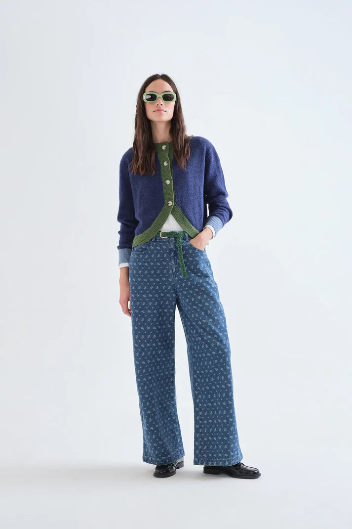 Two Tone Knit Cardigan