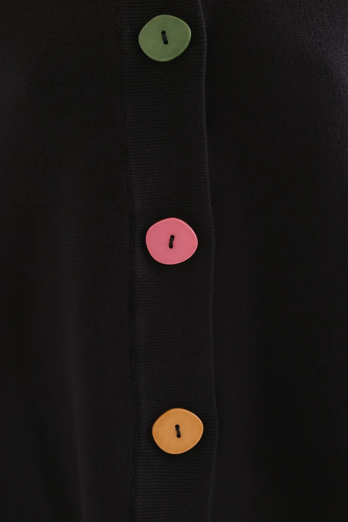 Multicolor Buttons Knit Cardigan