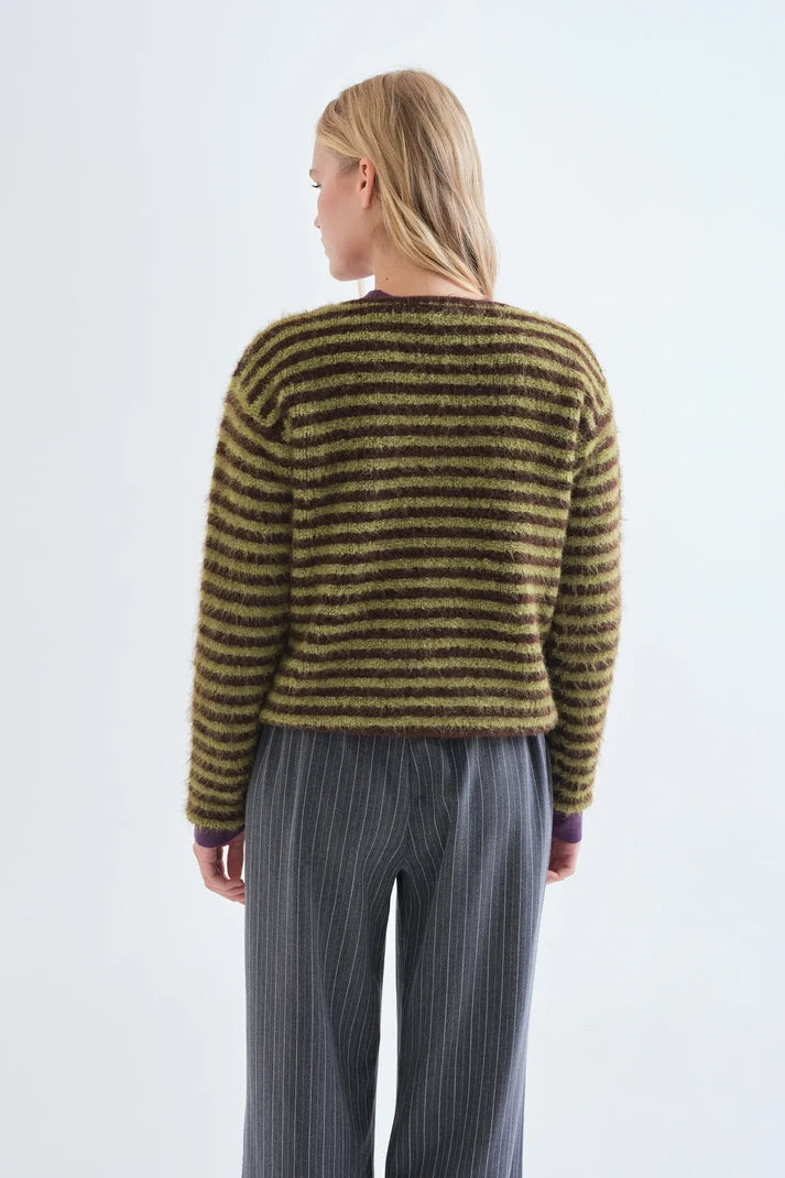 Striped Eyelash Cardigan
