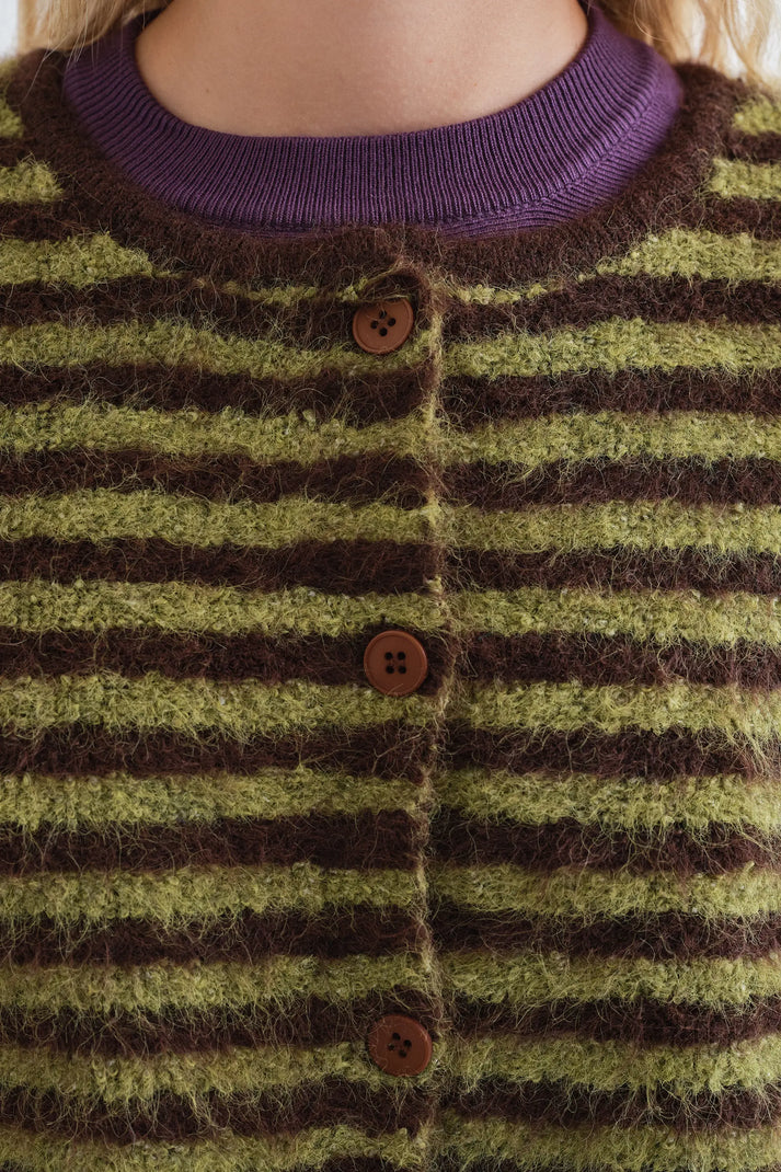 Striped Eyelash Cardigan
