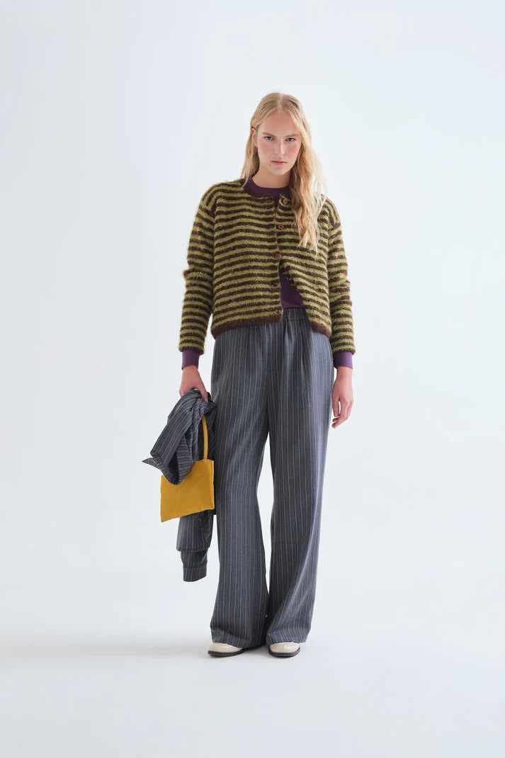 Striped Eyelash Cardigan
