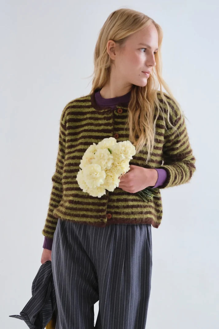 Striped Eyelash Cardigan