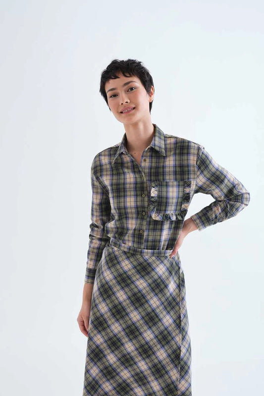 Green Plaid Blouse