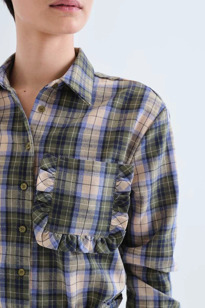 Green Plaid Blouse