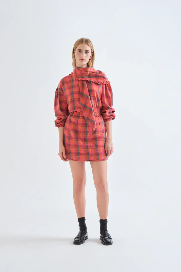 Pink Plaid Quilted Skirt