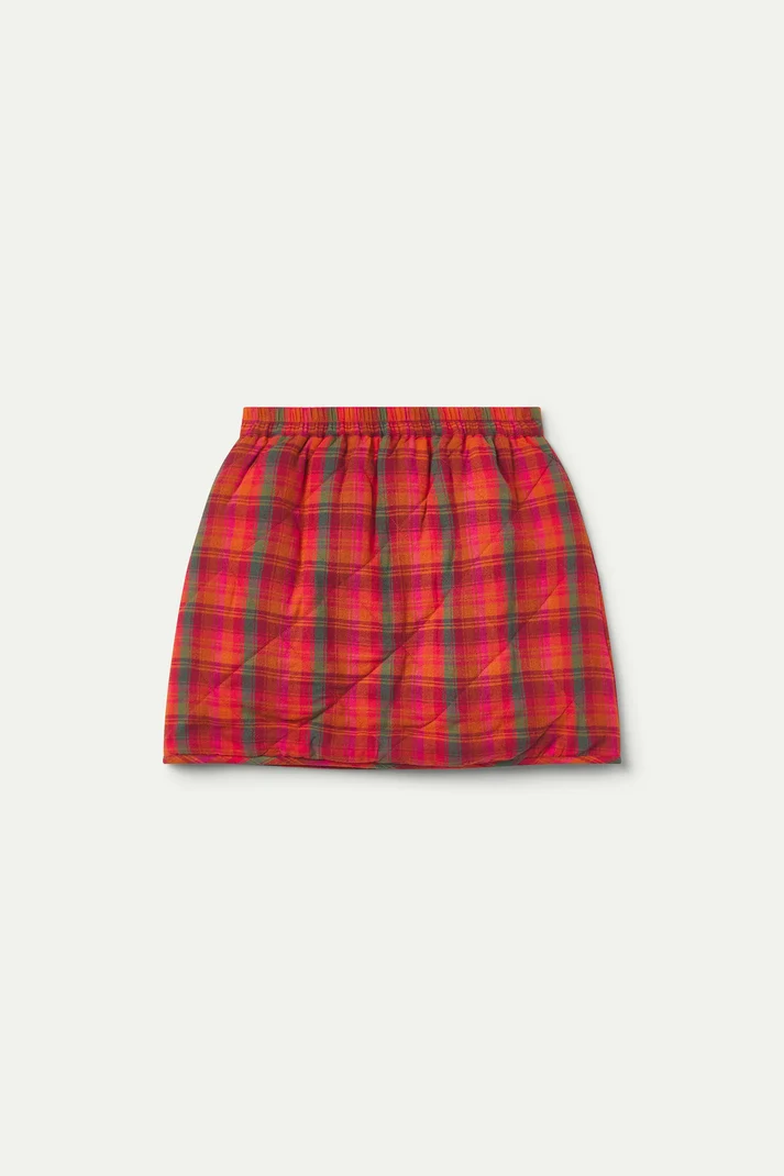 Pink Plaid Quilted Skirt