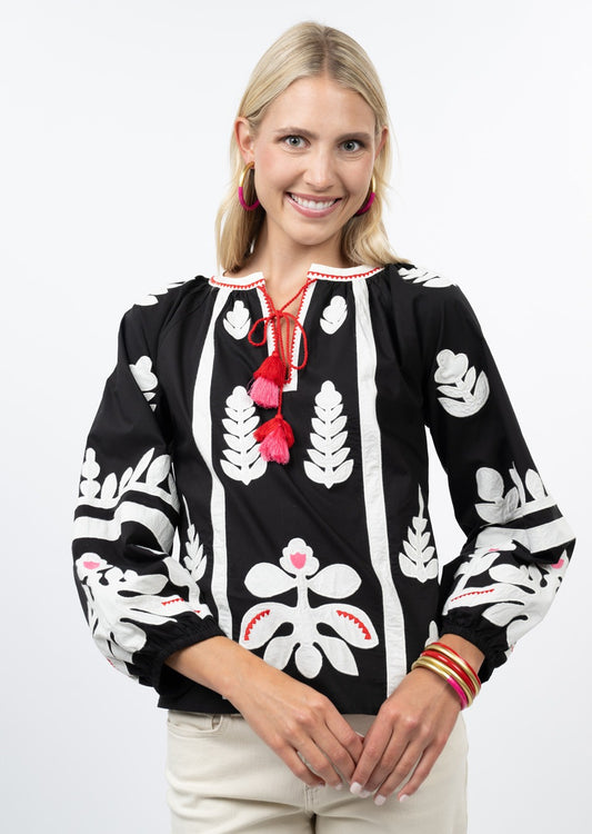 Poplin Applique Blouse