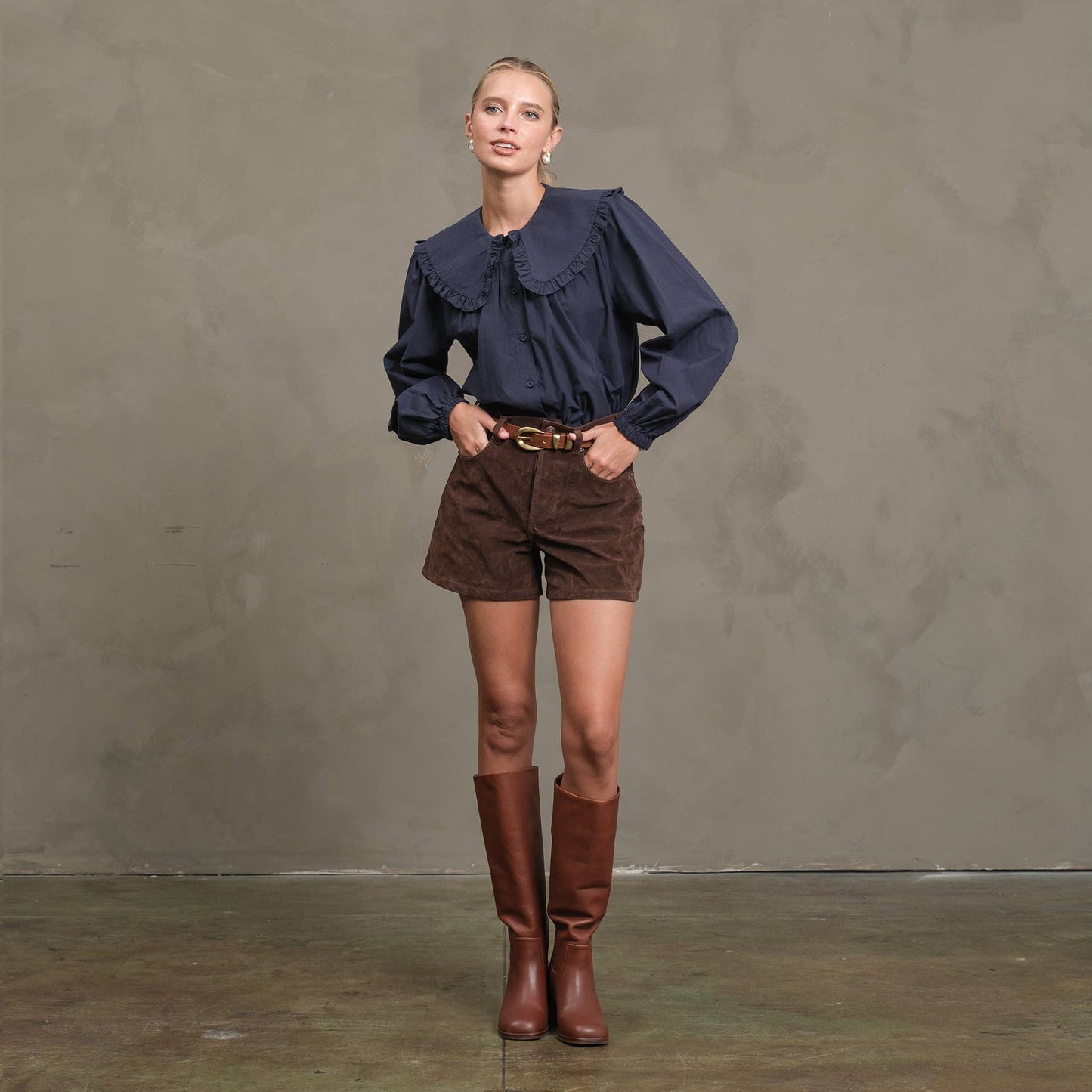 Frill Collar Cotton Blouse
