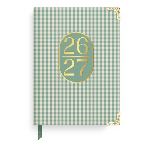 2027 Checkered Plaid 17-Month Weekly Medium Bound Planner
