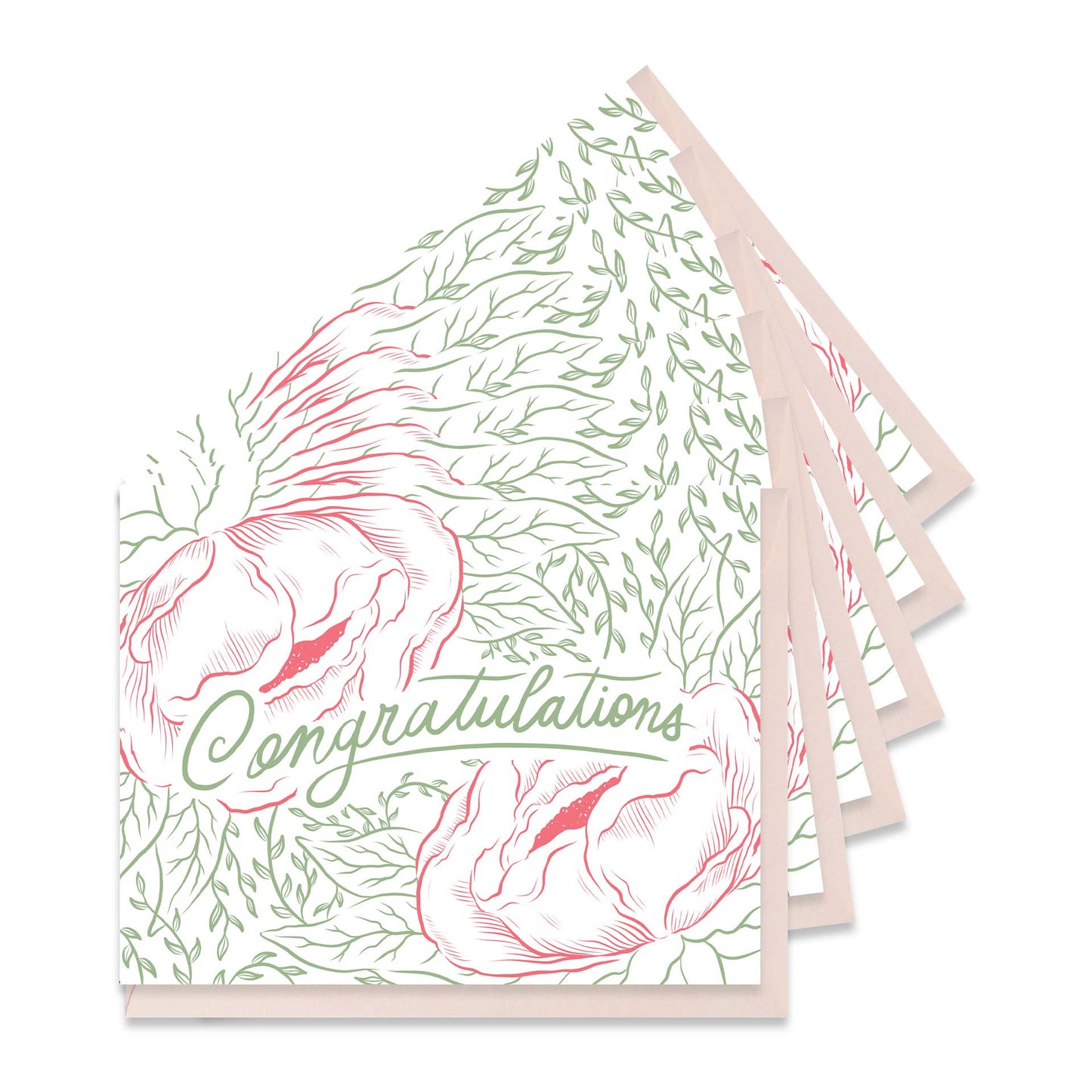 Peonies Congratulations Boxed Set Of 6 Cards