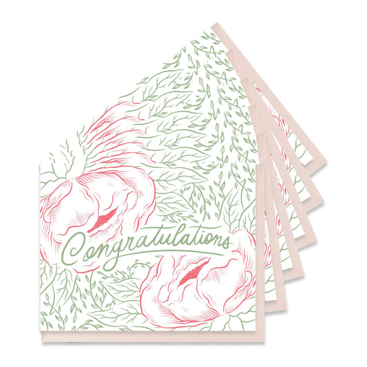 Peonies Congratulations Boxed Set Of 6 Cards