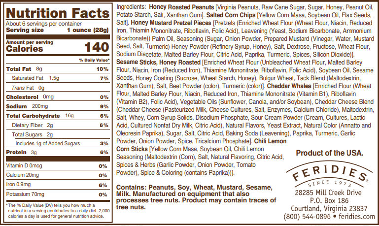 6oz Tin 5 O'clock Crunch Snack Mix