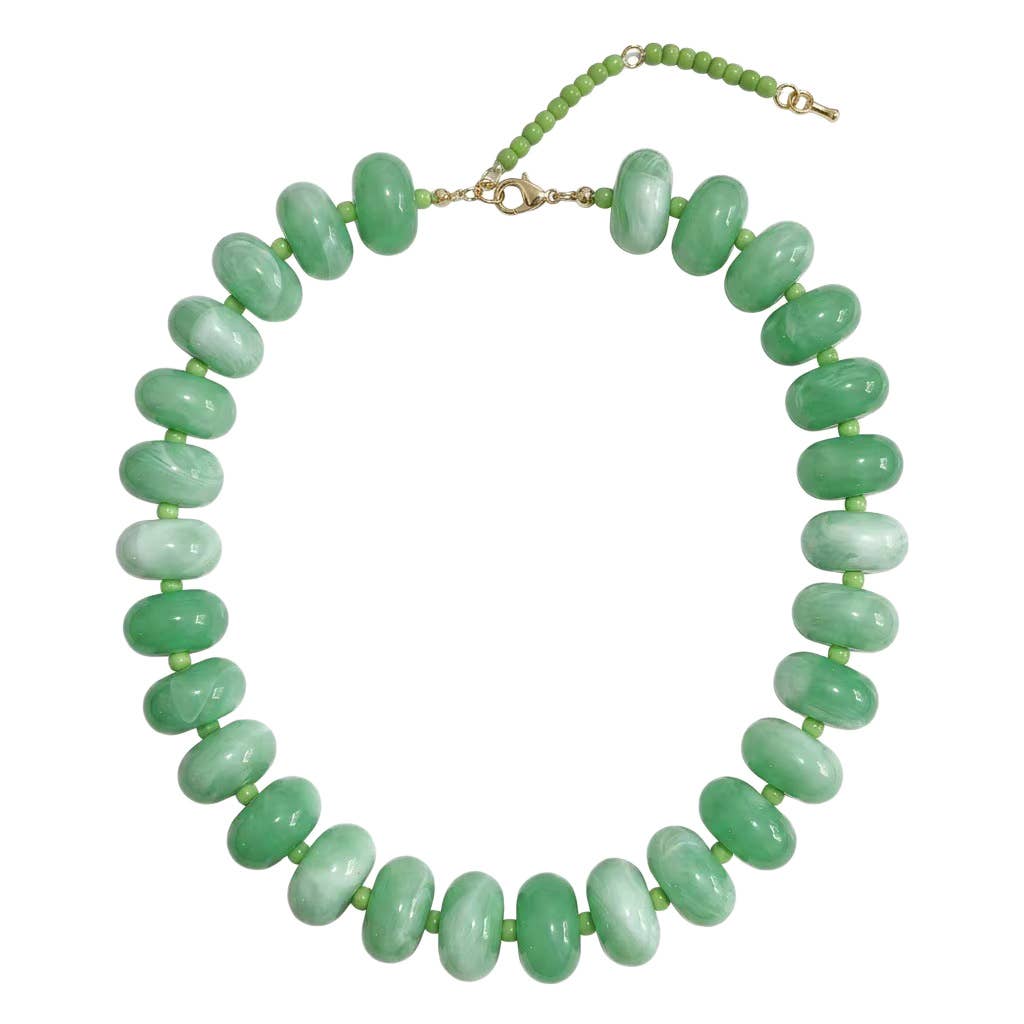 Marlan Chunky Beaded Necklace - Mint Mix