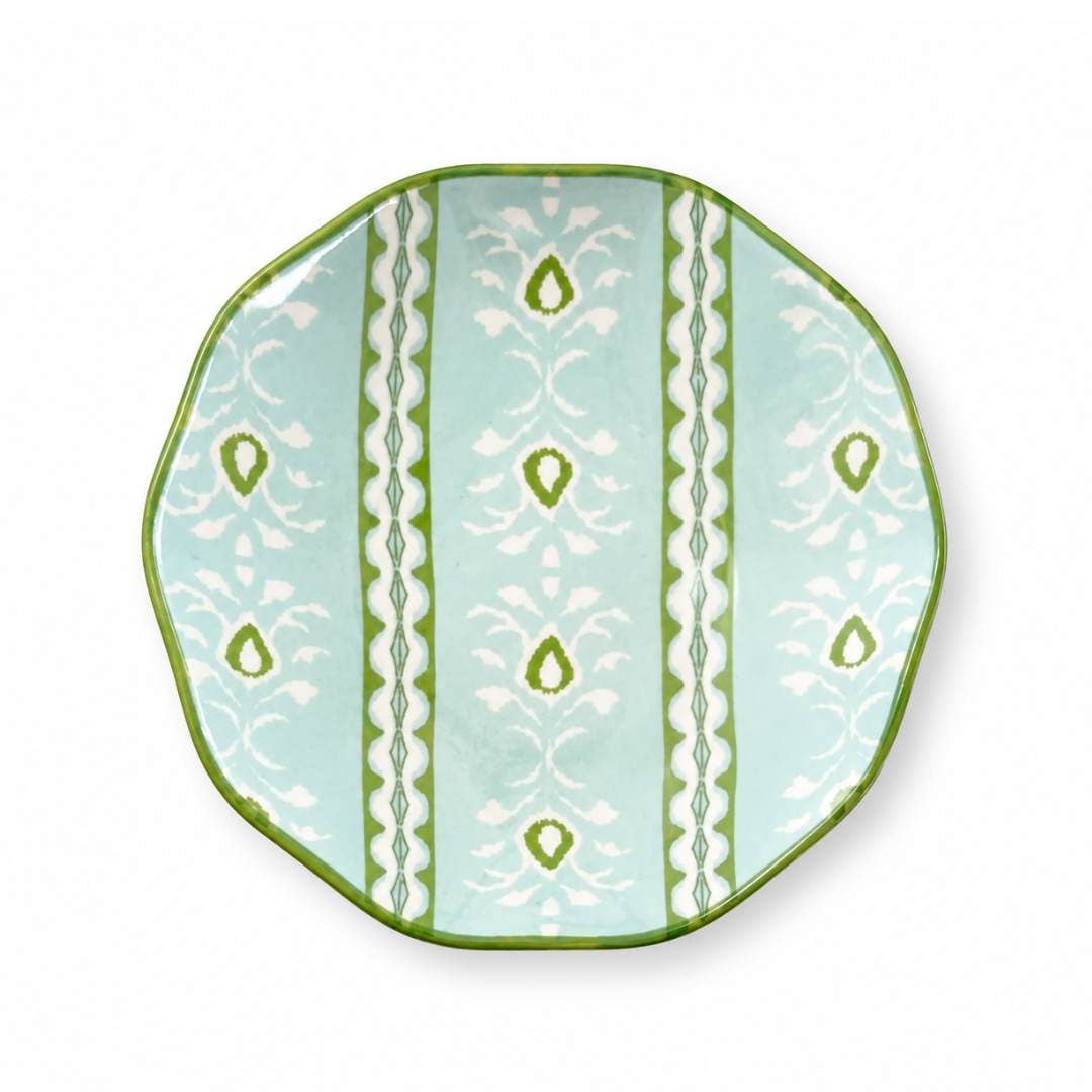 Rosemary Stripe Blue Ceramic Ring Dish