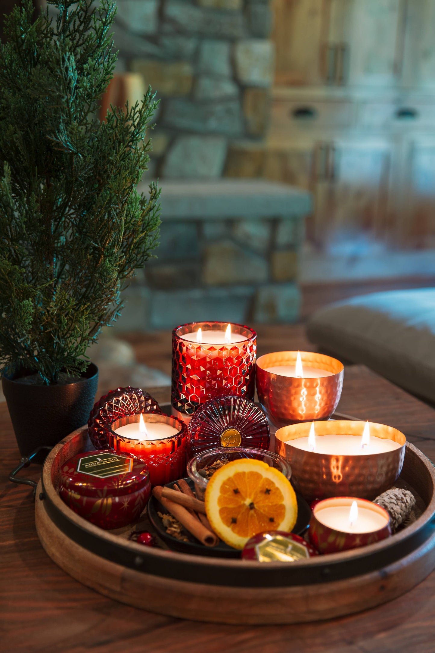 SOi Holiday Spiced Toddy Candle  Copper ROUND Bowl 14oz