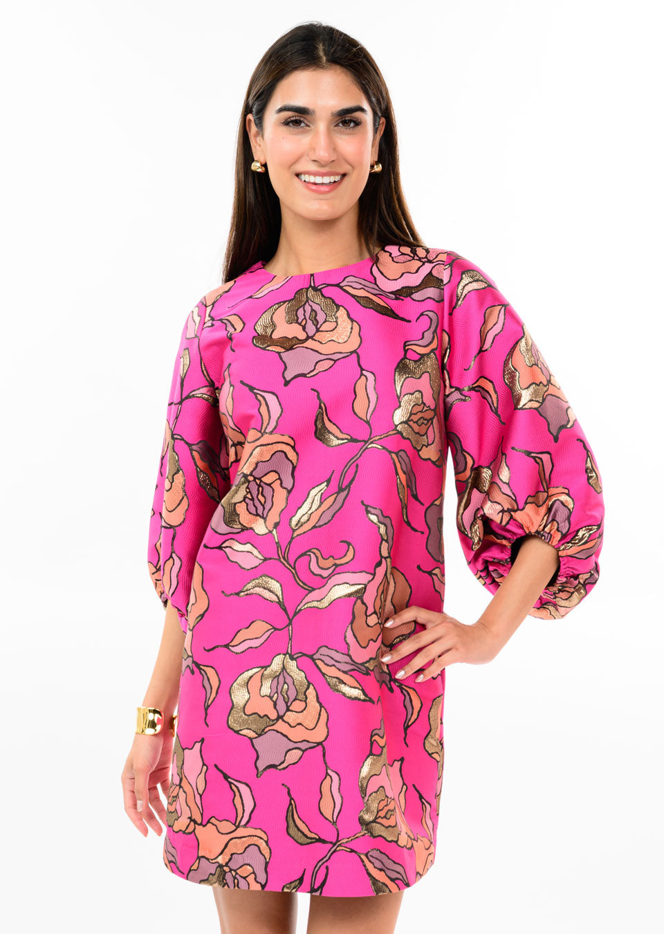 Pink Brocade Dress