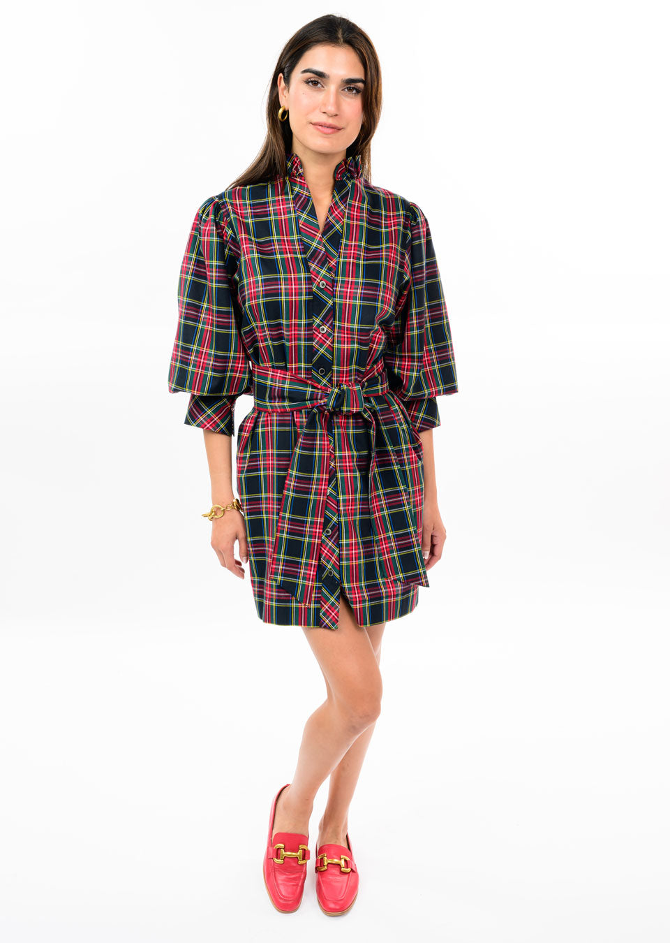 Black Tartan Shirt Dress