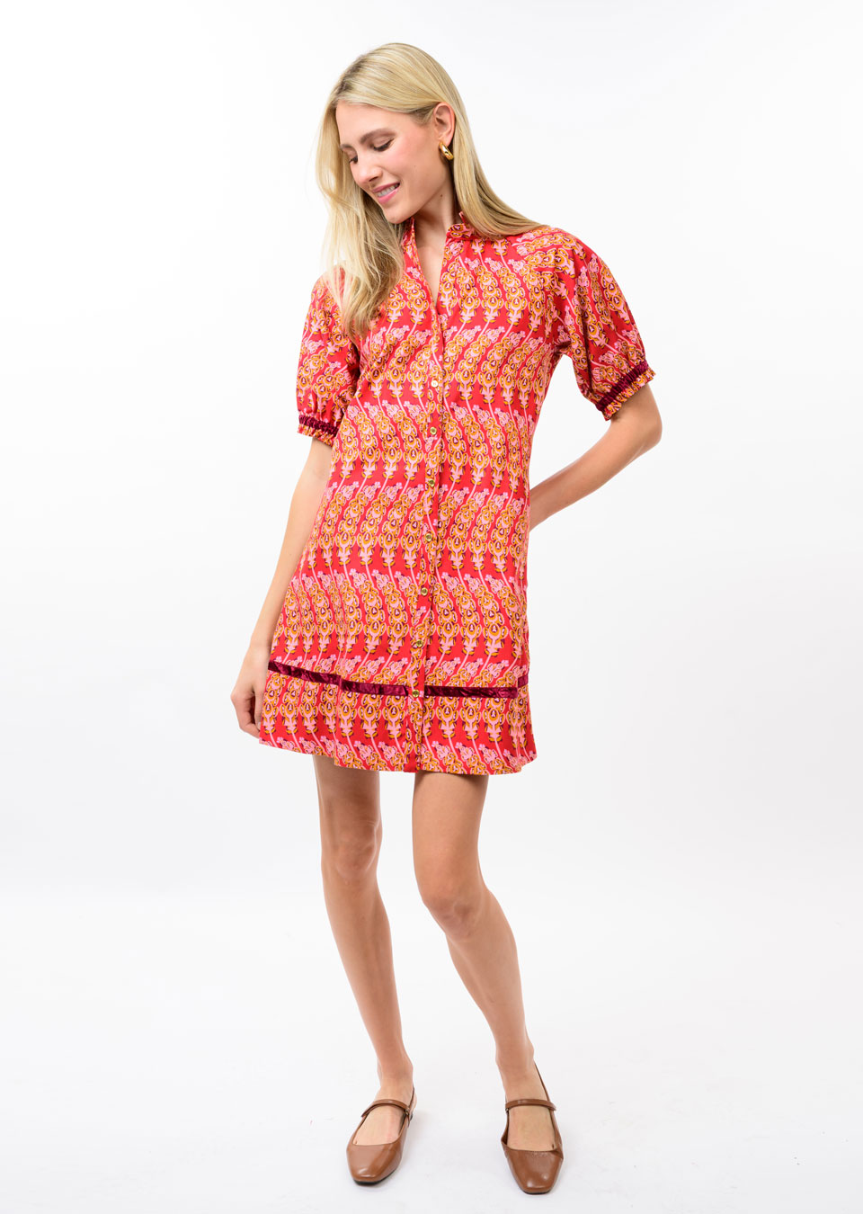 Red Velvet Ribbon Short Dress
