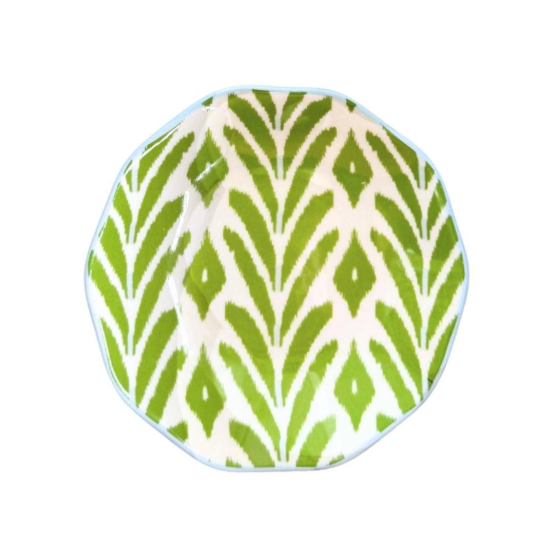 Petite Frond Green Ceramic Ring Dish