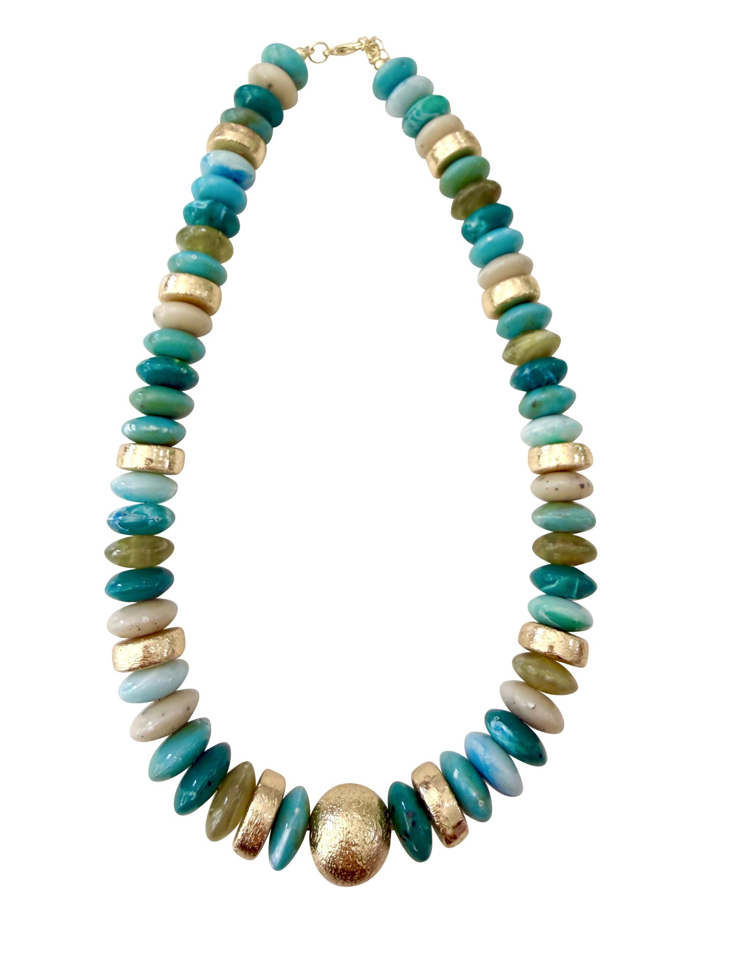 Tobie Beaded Disc Necklace- Turquoise Mix