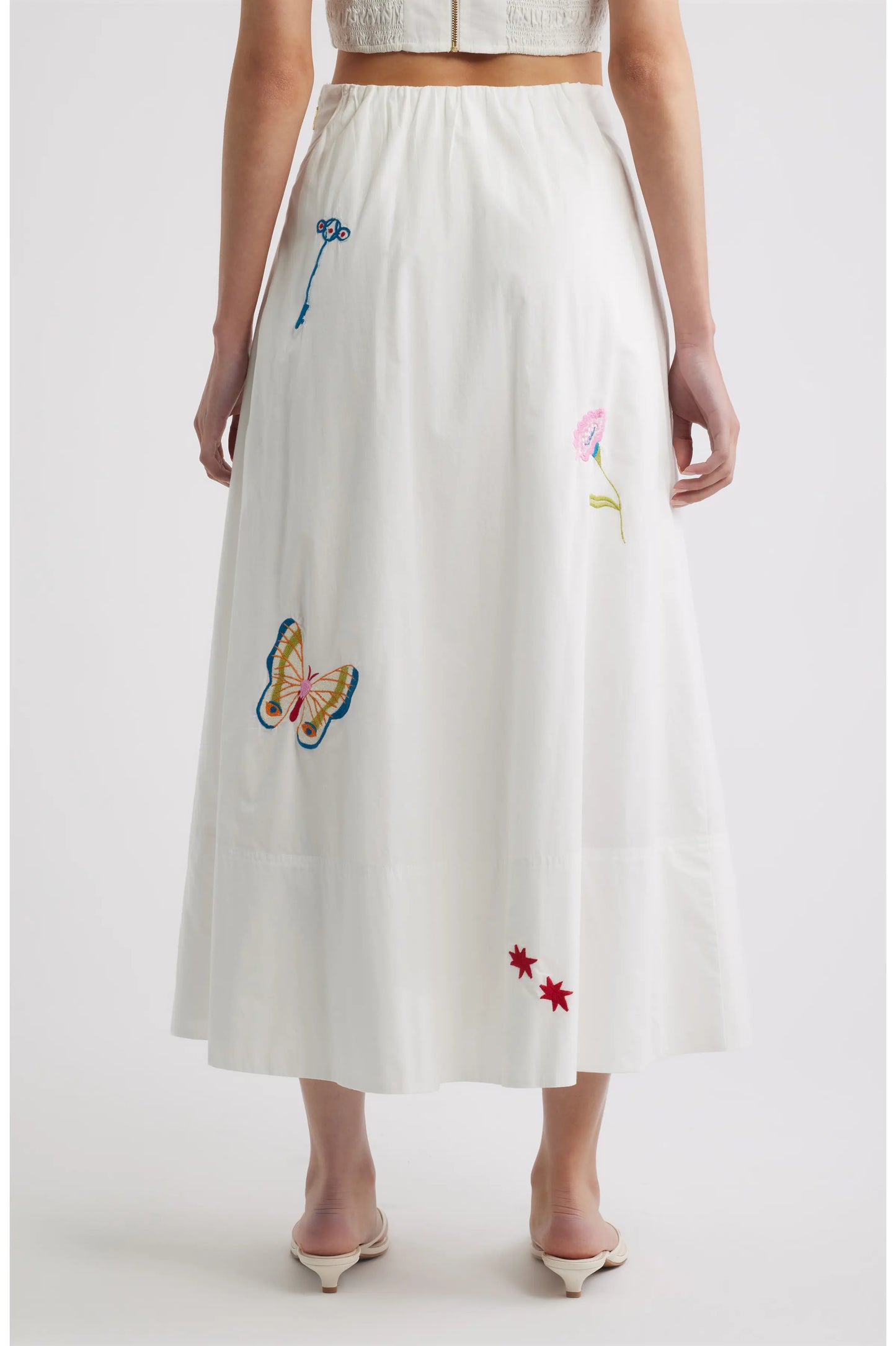 Eden Ankle Skirt in Montecito Embroidery Motif