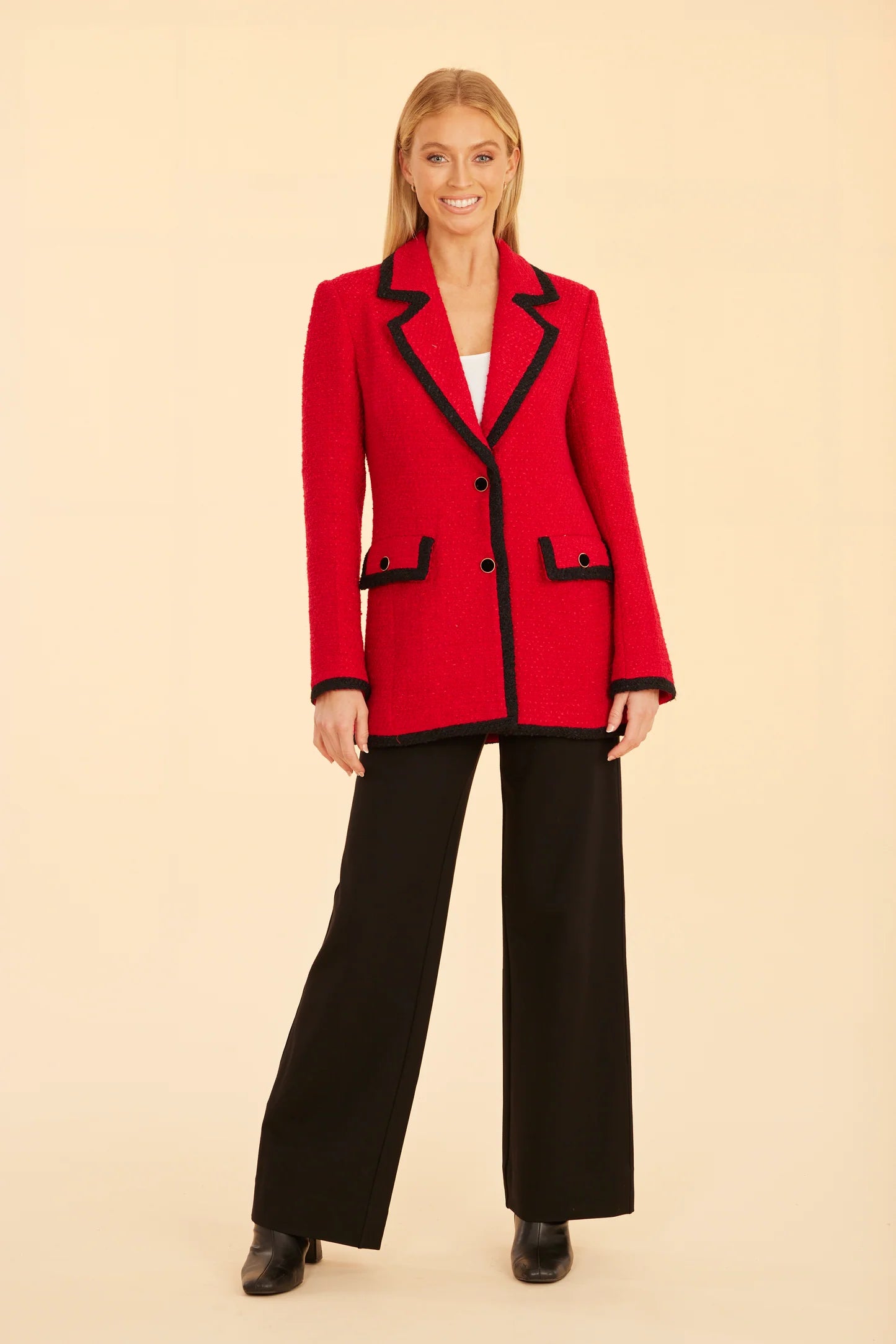 Tweed Blazer in Scarlet