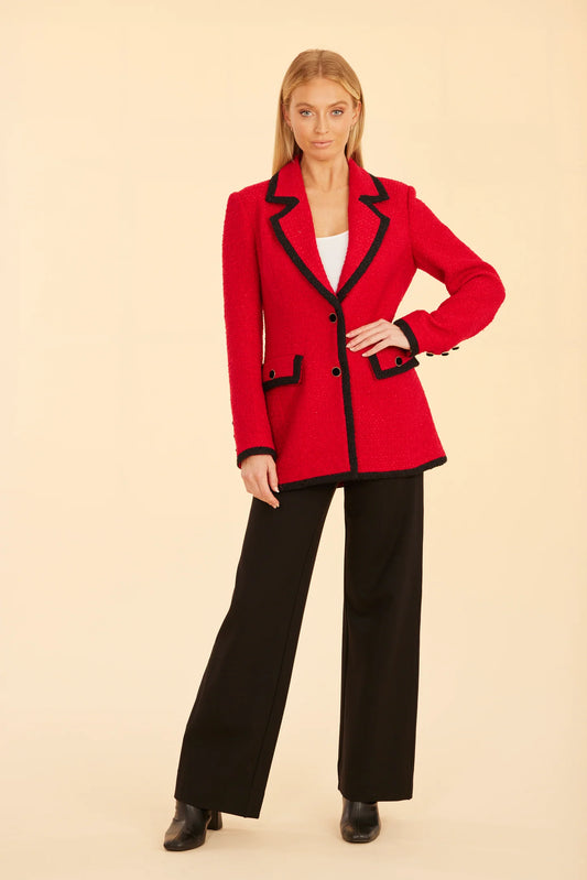 Tweed Blazer in Scarlet