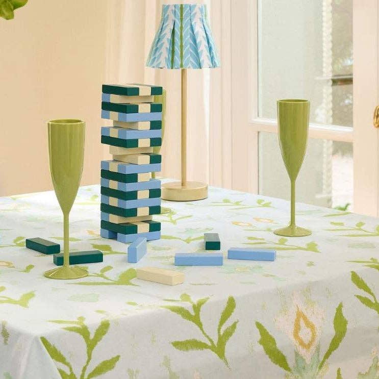 Frond French Blue Box Pleat Shade Cover