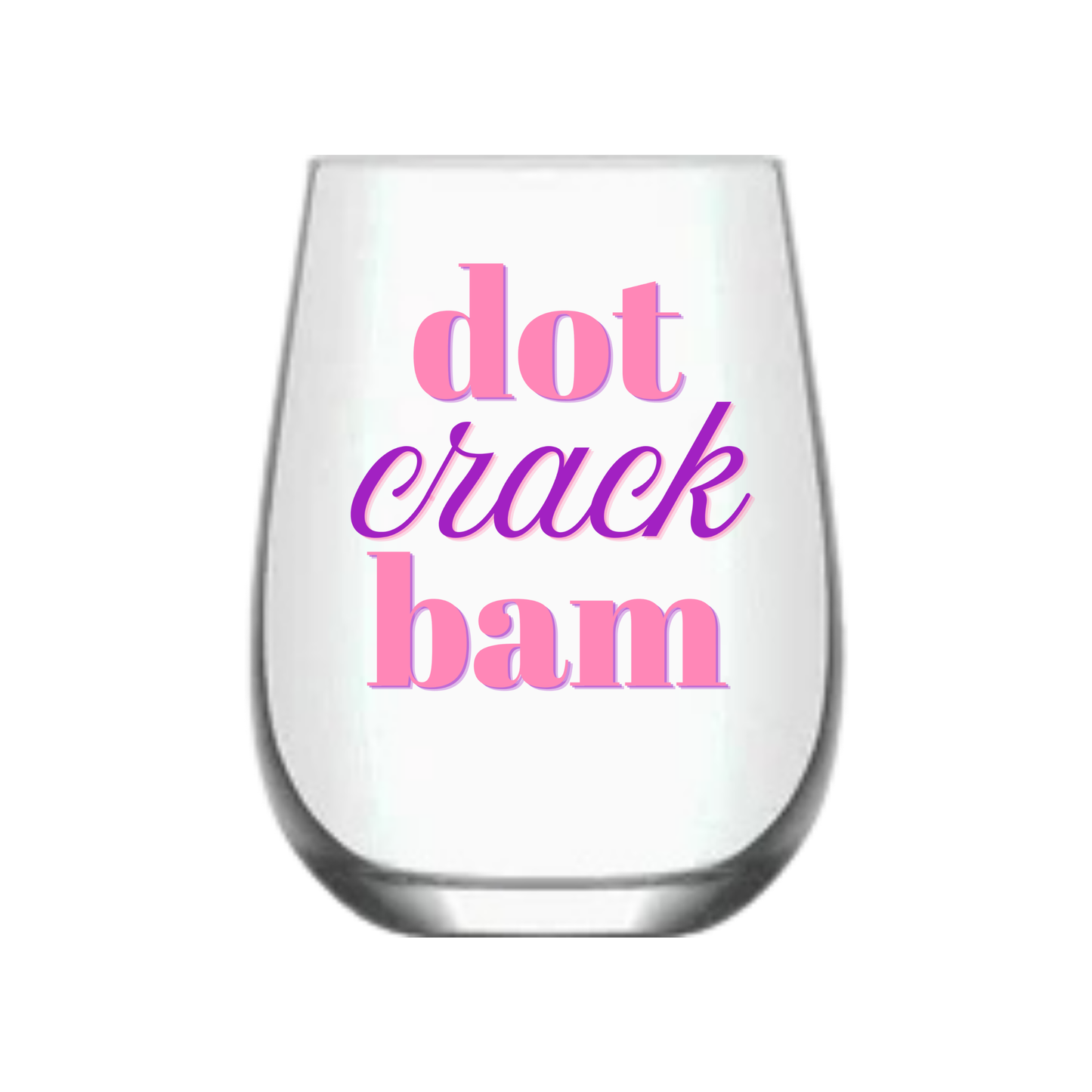 Mahjong Stemless Wine Glass "Dot Crack Bam" - Single