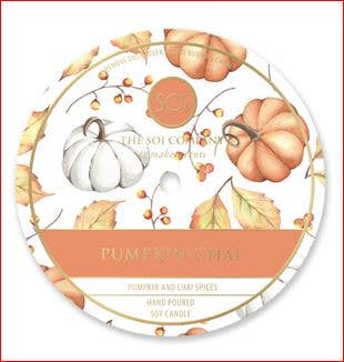 SOi Pumpkin Chai Candle Gold ROUND Bowl 14oz