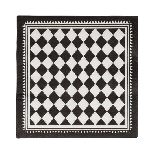 APO1239 - Black Checkers Cocktail Napkin