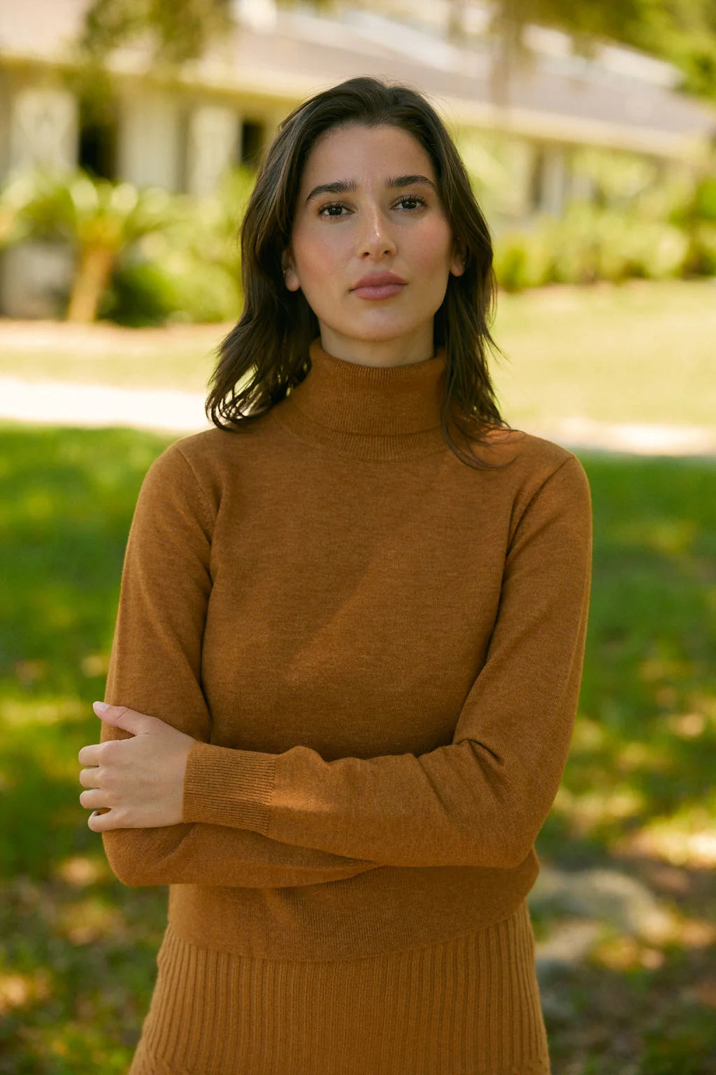 Erin Turtleneck in Saddle