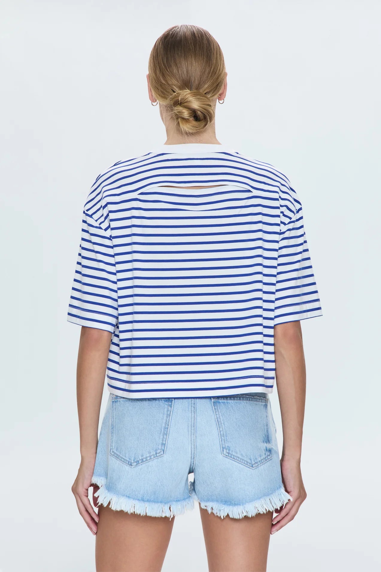 Mae Cropped Tee in Maritime