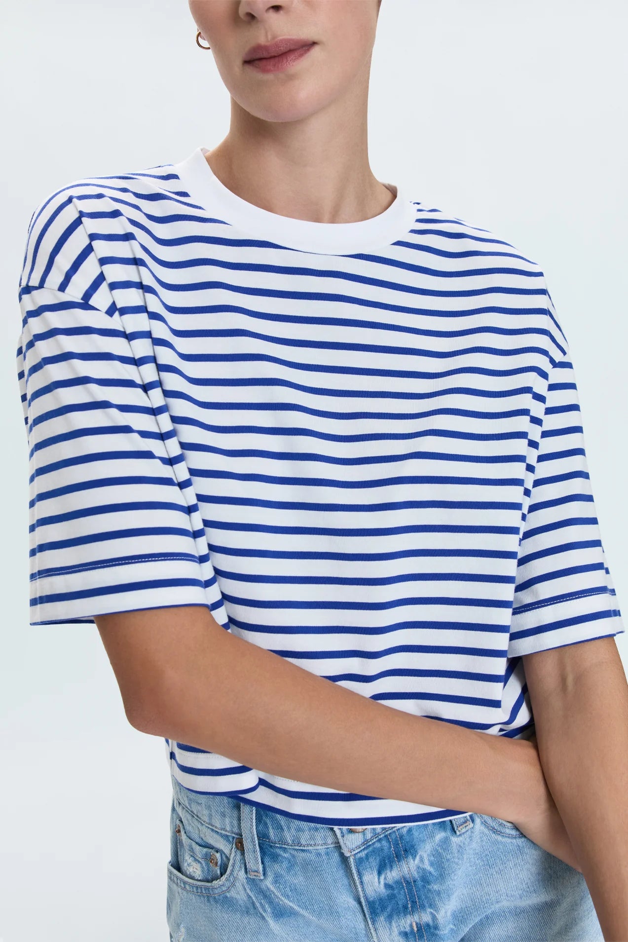 Mae Cropped Tee in Maritime
