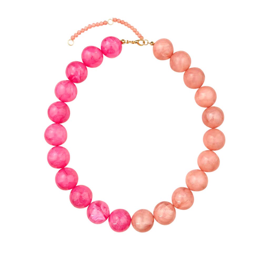 Wrenley 2-Tone Beaded Necklace - Pink