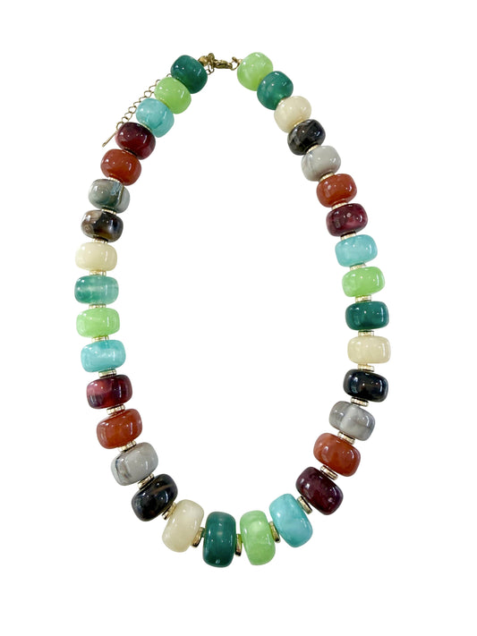 Morris Chunky Beaded Necklace -Neutral Mix