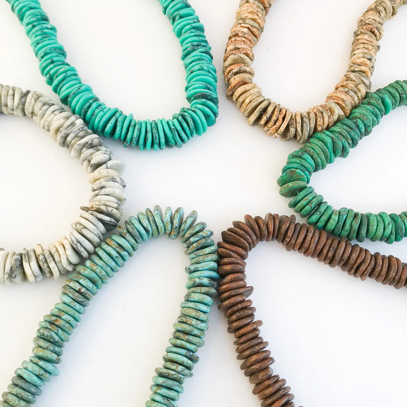 Gemstone Heishi Disc Necklace