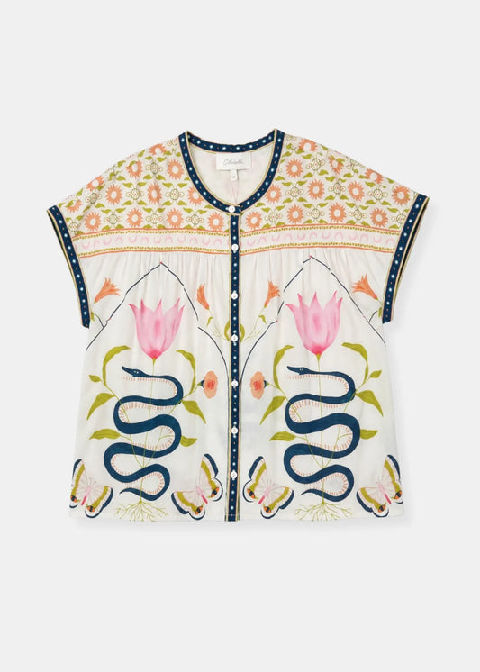 Hadley Top in Montecito Print