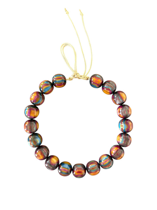 Chunky Beaded Necklace - Groovy