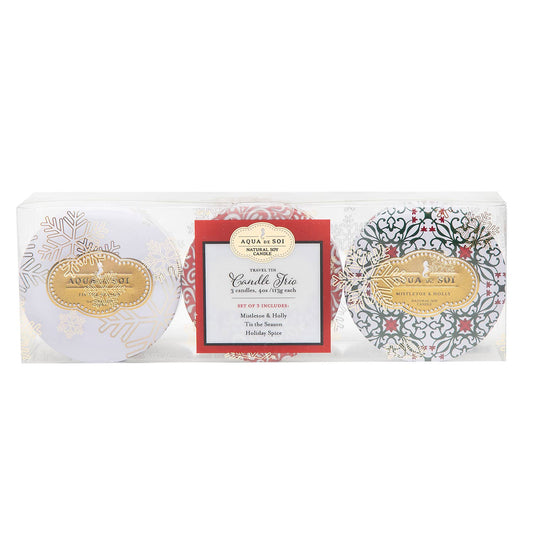 SOi Holiday Trio Set of three 4 oz Candle Travel Tins