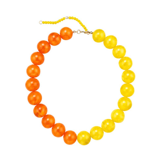 Wrenley 2-Tone Beaded Necklace - Orange/Yellow