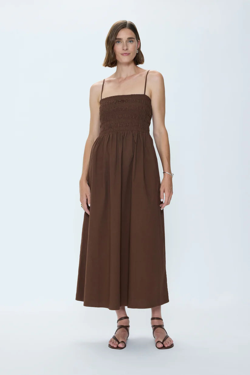 Bianca Shirred Bodice Dress in Bruna
