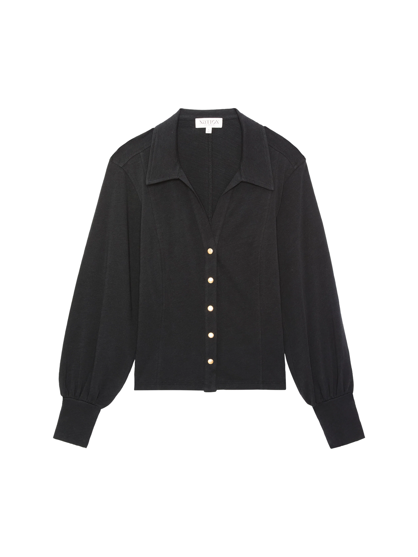 Bonnie Snap Top in Jet Black